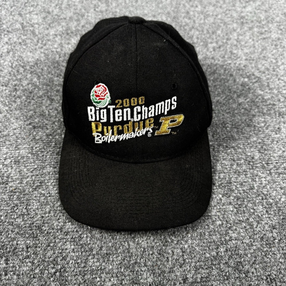 VTG 2000 Purdue Boilermakers Snapback Hat Headmaster Big Ten Black Wool Cap